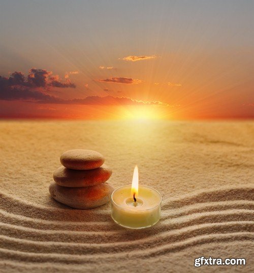 Candles on the sand - 6 UHQ JPEG