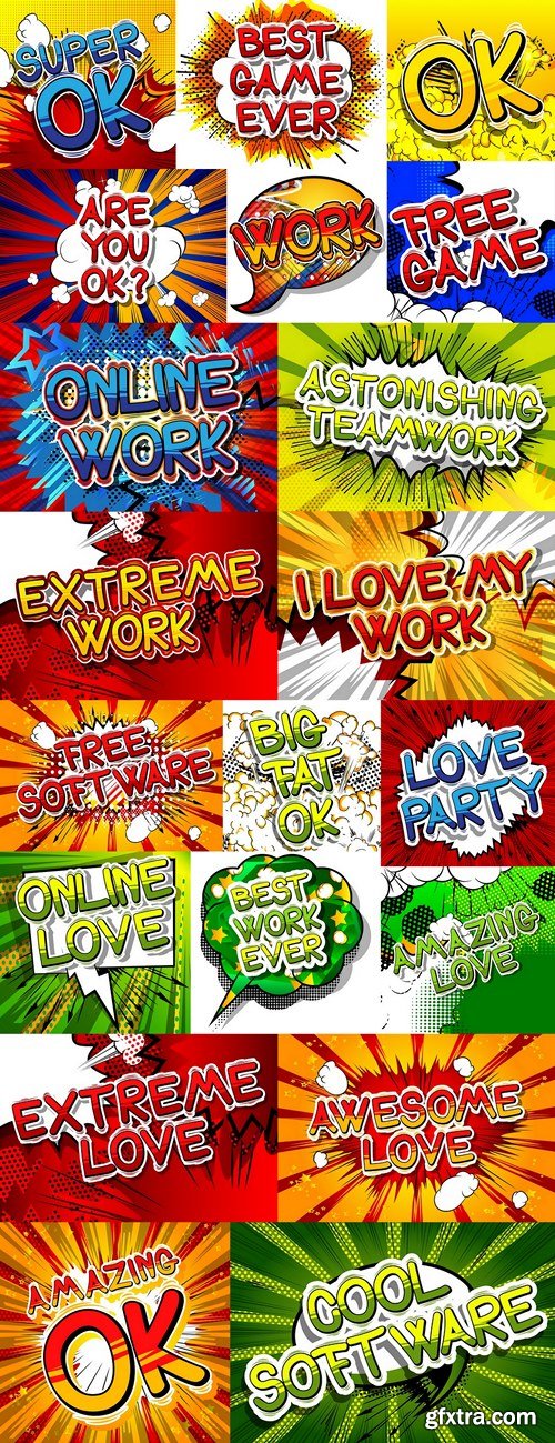 Comic book style phrase on abstract background » GFxtra