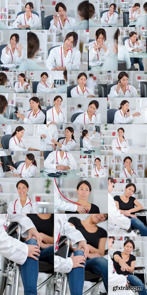 Female brunette doctor posing for the camera wearing stethoscope