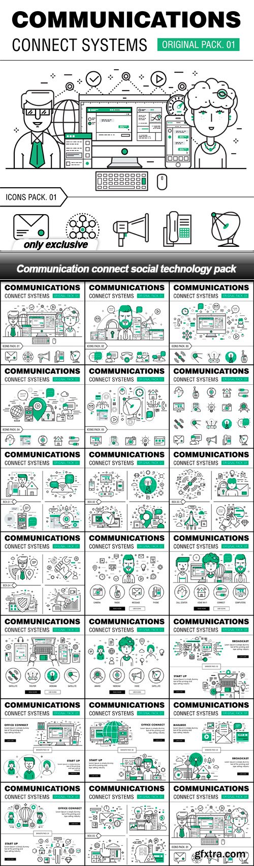 Communication connect social technology pack - 20 EPS