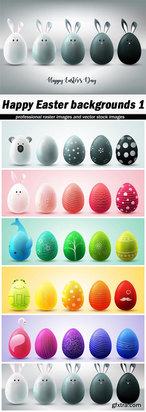 Happy Easter backgrounds 1 - 6 EPS