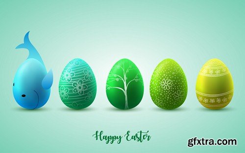 Happy Easter backgrounds 1 - 6 EPS