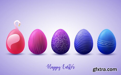 Happy Easter backgrounds 1 - 6 EPS