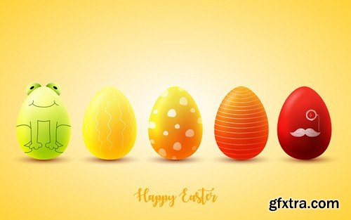 Happy Easter backgrounds 1 - 6 EPS