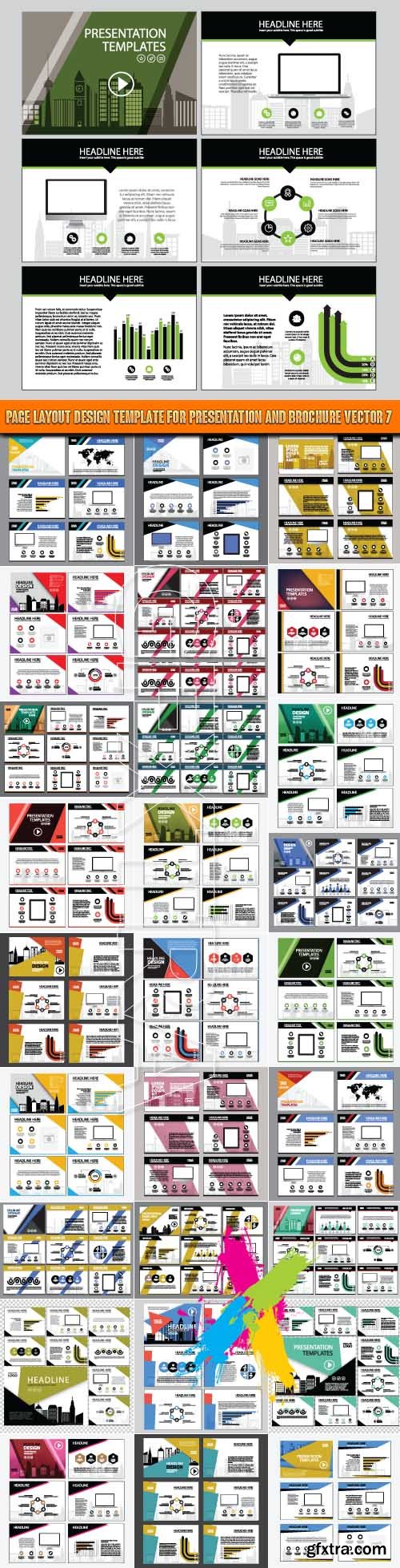 Page layout design template for presentation and brochure vector 7