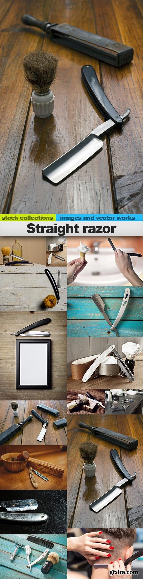 Straight razor, 15 x UHQ JPEG