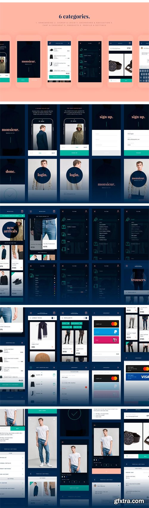 CM 1299969 - Monsieur. Mobile E-commerce UI Kit