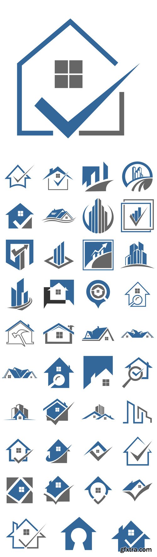 Vector Set - House Real Estate Residential Building Logos