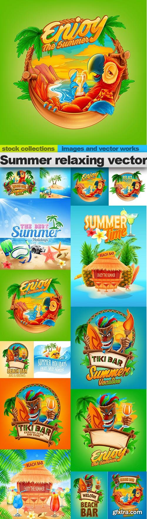 Summer relaxing vector, 15 X EPS