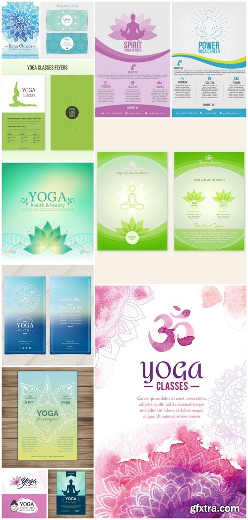 Stylish banner yoga 12X EPS