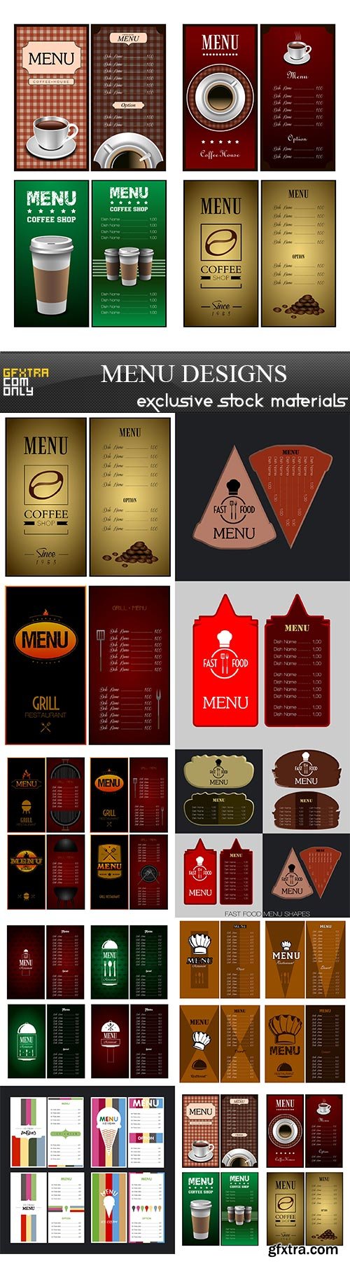 Menu designs, 10 x EPS