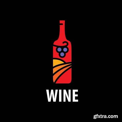 Wine logo - 5 EPS