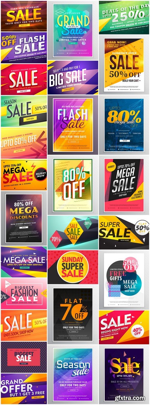 Stylish sale banner design with offer details for promotion #2 28X EPS