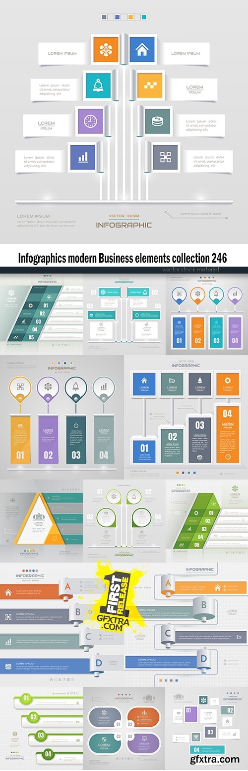 Infographics modern Business elements collection 246