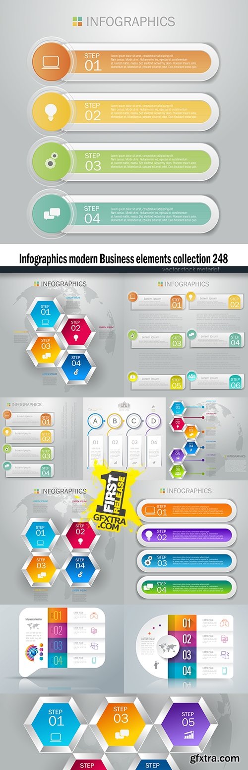 Infographics modern Business elements collection 248