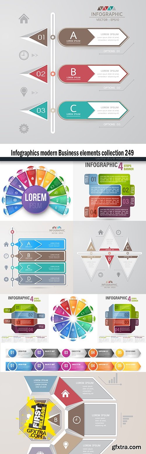 Infographics modern Business elements collection 249