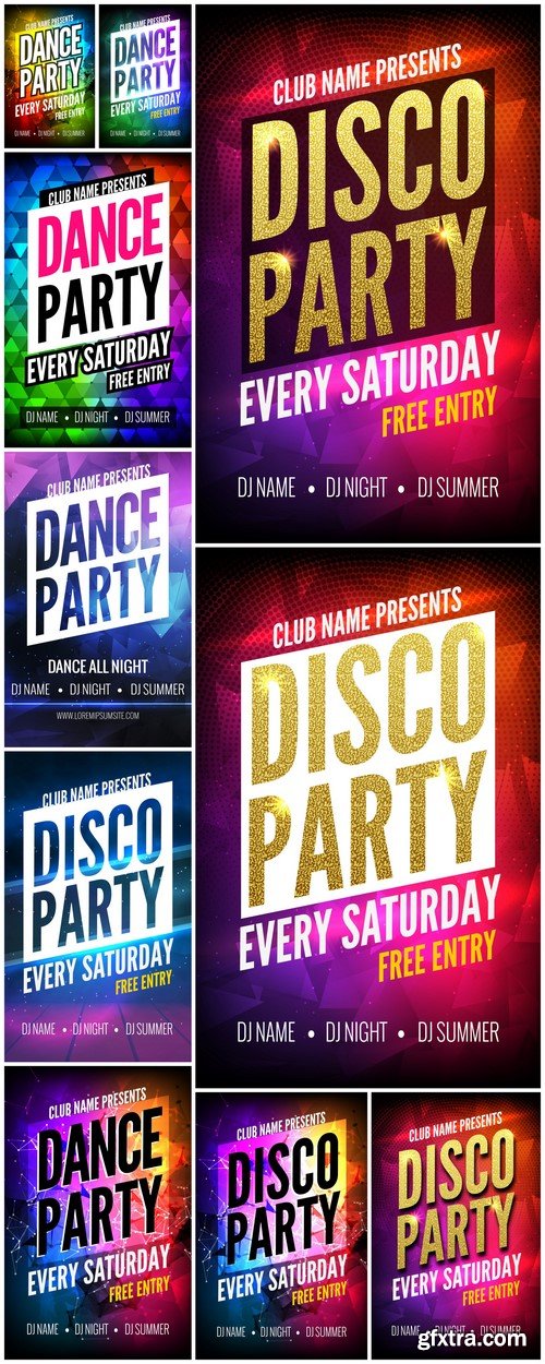 Disco Party Poster Template 10X EPS