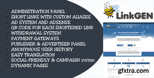 CodeCanyon - LinkGen v1.1 - Monetized AdFly Clone URL Shortener PHP Script - 19355651