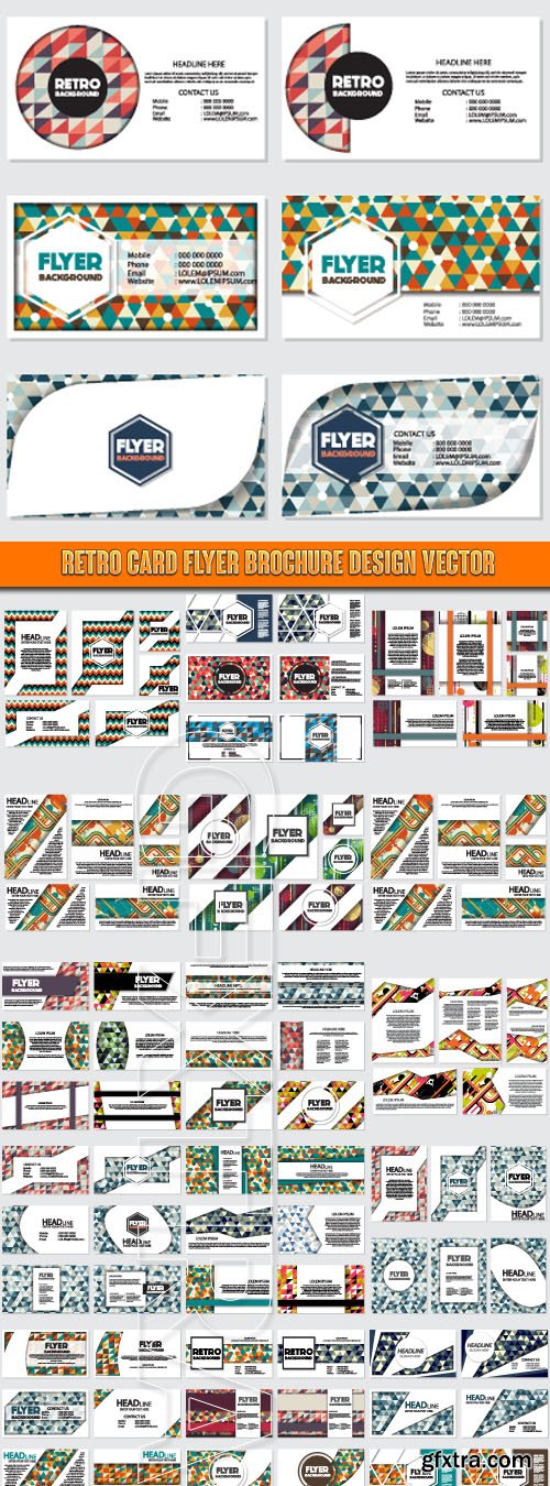 Retro card flyer brochure design vector
