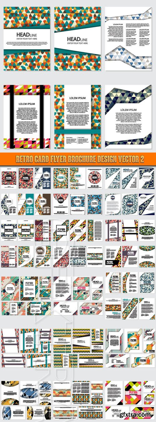 Retro card flyer brochure design vector 2