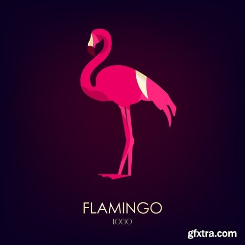 Flamingo collection of bird background background pattern of wing feather wallpaper 25 EPS