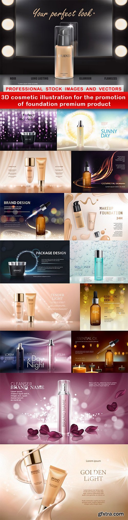 3D cosmetic illustration for the promotion of foundation premium product - 15 EPS