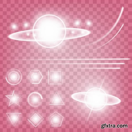 Collection of light effect background is an element of a web page design 25 EPS