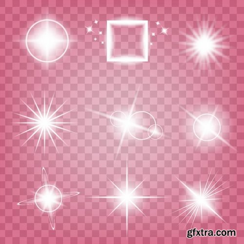 Collection of light effect background is an element of a web page design 25 EPS