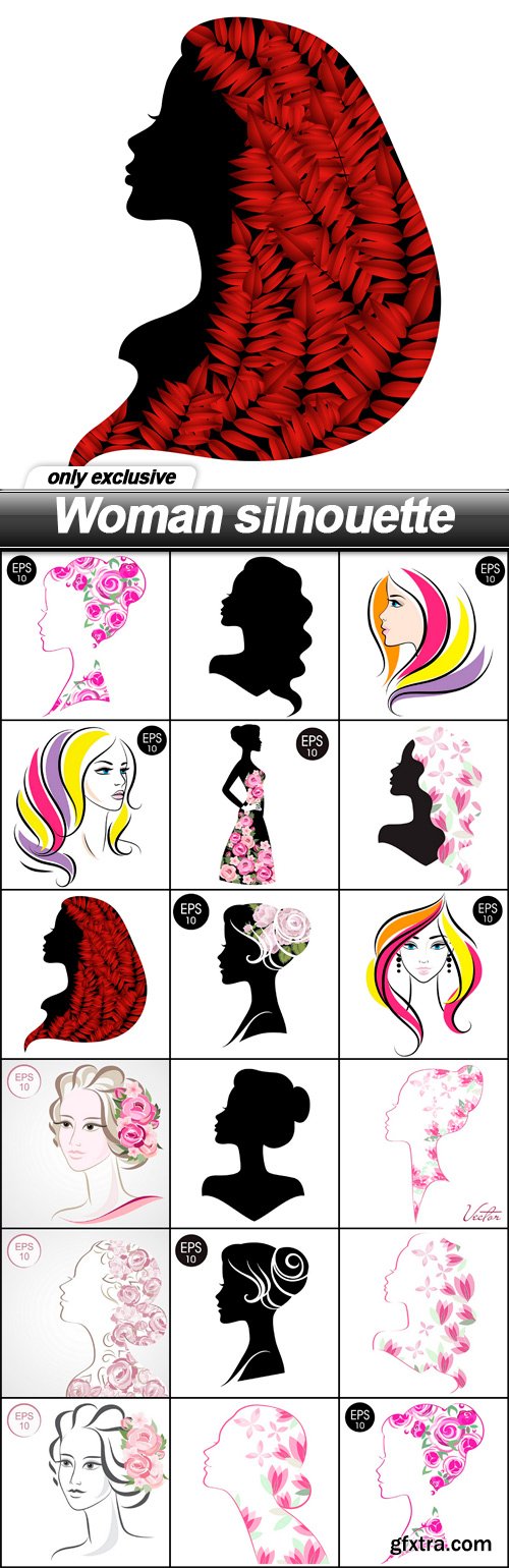 Woman silhouette - 17 EPS