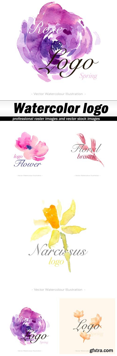 Watercolor logo - 5 EPS