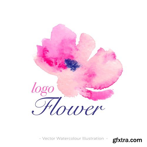 Watercolor logo - 5 EPS