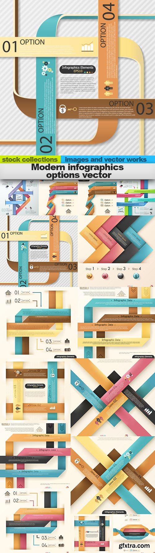 Modern infographics options vector, 15 x EPS