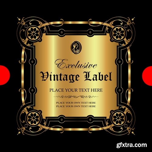 Luxury ornamental label with vintage royal gold frame 13 Eps