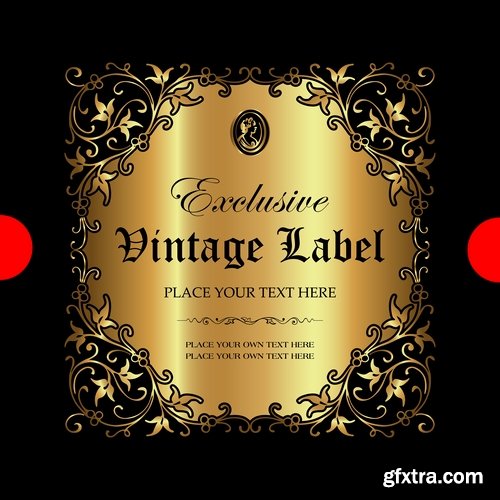 Luxury ornamental label with vintage royal gold frame 13 Eps