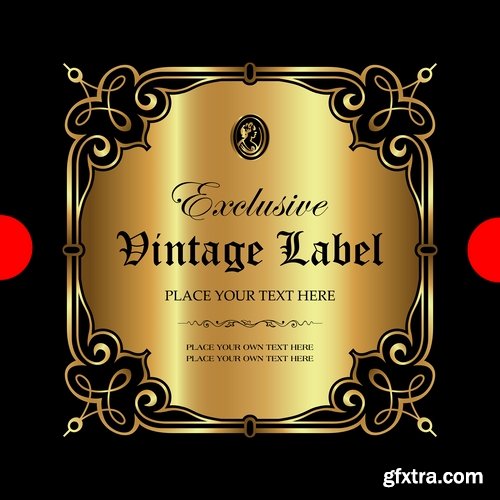 Luxury ornamental label with vintage royal gold frame 13 Eps