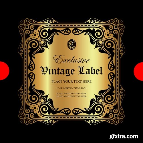 Luxury ornamental label with vintage royal gold frame 13 Eps