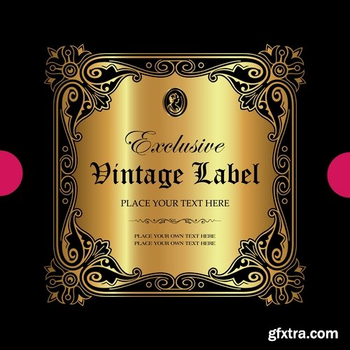 Luxury ornamental label with vintage royal gold frame 13 Eps