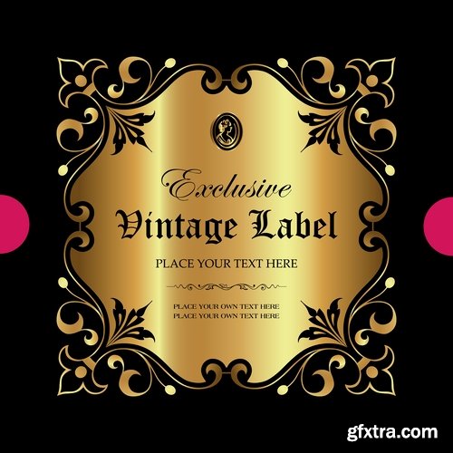 Luxury ornamental label with vintage royal gold frame 13 Eps