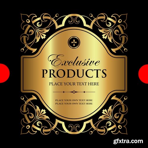 Luxury ornamental label with vintage royal gold frame 13 Eps