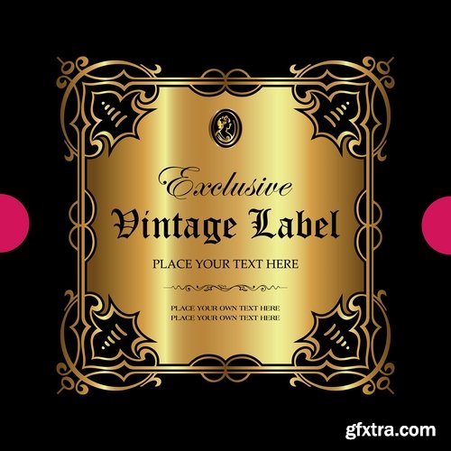 Luxury ornamental label with vintage royal gold frame 13 Eps