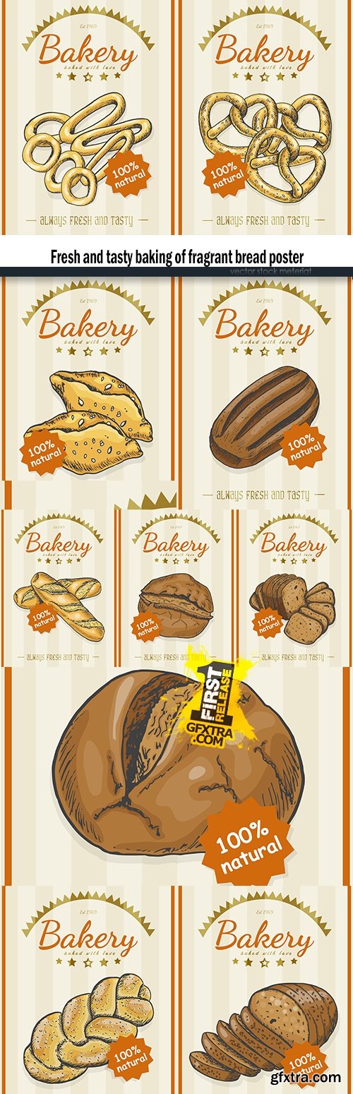 Fresh and tasty baking of fragrant bread poster