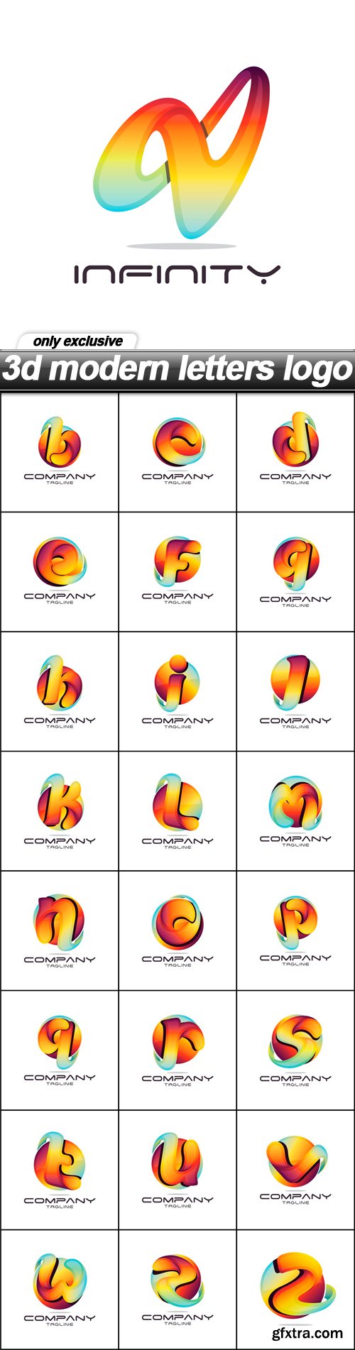 3d modern letters logo - 25 EPS