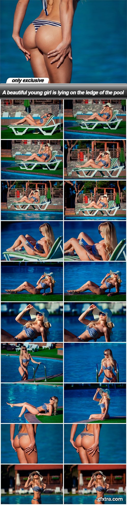 A beautiful young girl is lying on the ledge of the pool - 20 UHQ JPEG