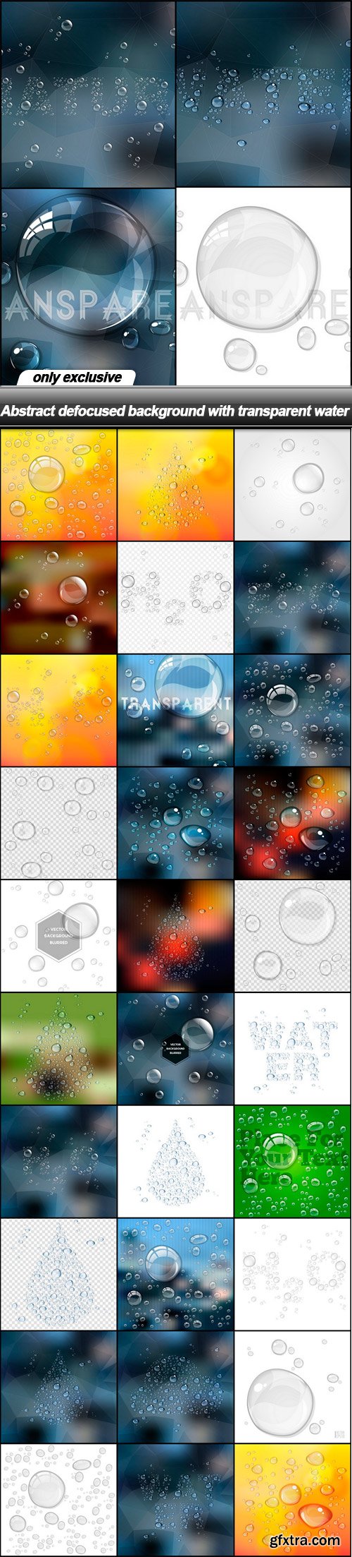 Abstract defocused background with transparent water - 34 EPS