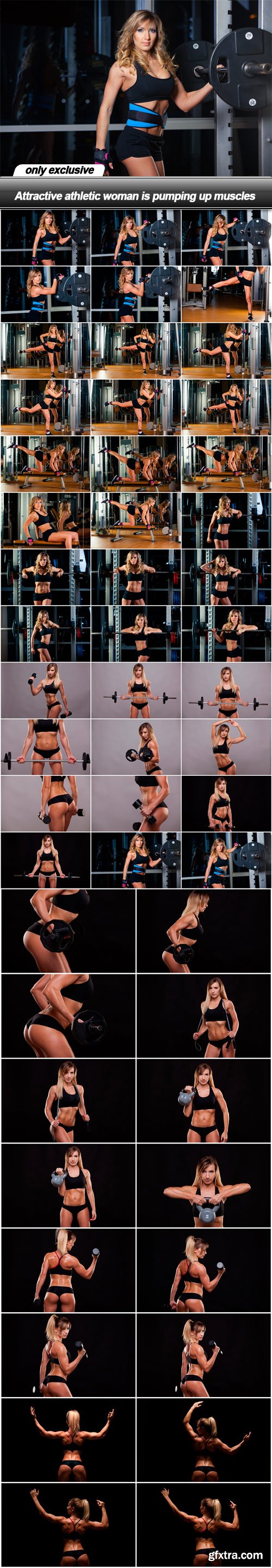 Attractive athletic woman is pumping up muscles - 50 UHQ JPEG