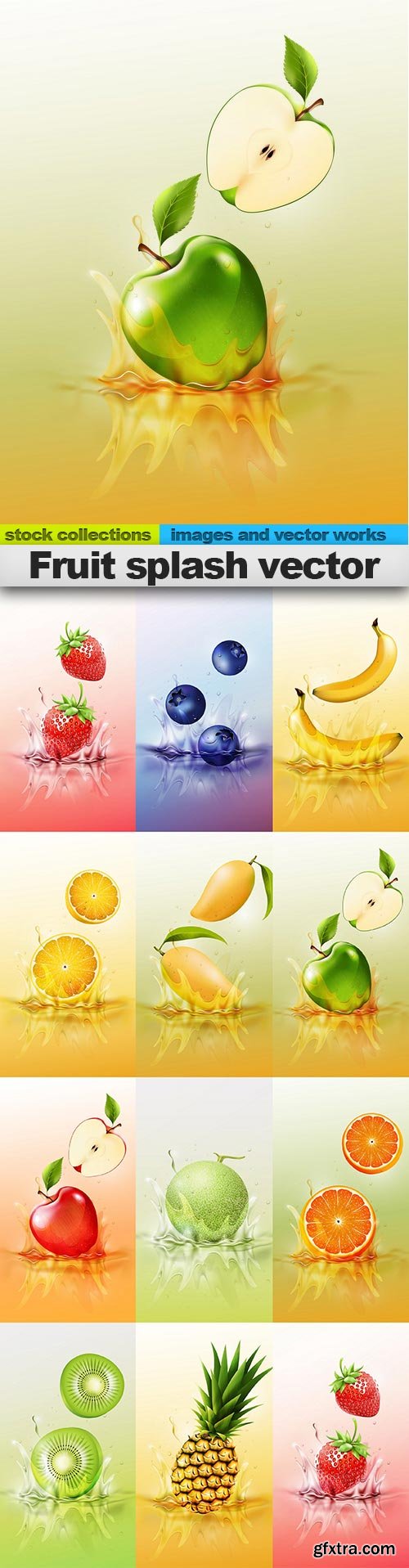 Fruit splash vector, 11 x EPS