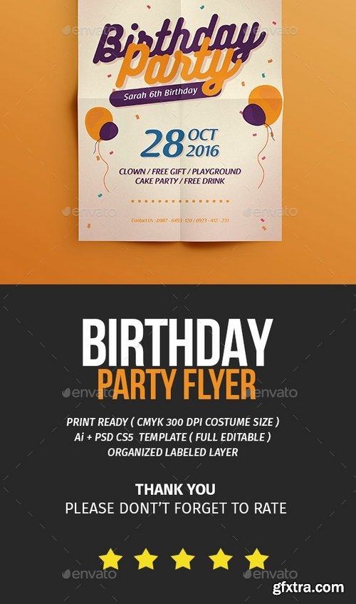 GraphicRiver - Birthday Flyer + Invitation 16167221