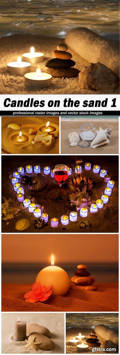 Candles on the sand 1 - 6 UHQ JPEG