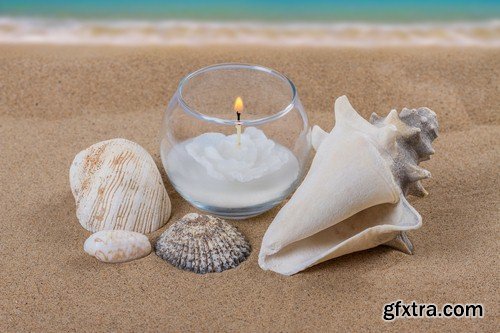 Candles on the sand 1 - 6 UHQ JPEG