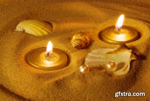 Candles on the sand 1 - 6 UHQ JPEG